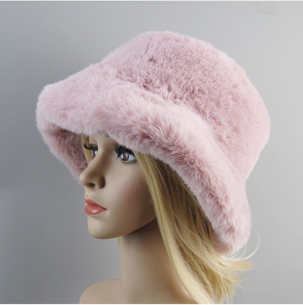 Chapéus de pele de coelho falso supermacios estilo novo 2025, forro de algodão para mulheres, gorros de esqui de moda russa quentes, cor sólida de pelúcia