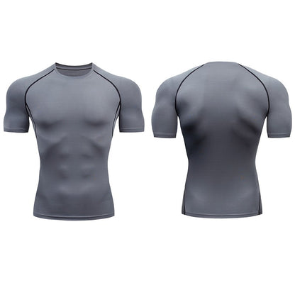 Men's Running Compression Tshirts Quick Dry Soccer Jersey Fitness Tight Sportswear Gym Sport Short Sleeve Shirt Breathable