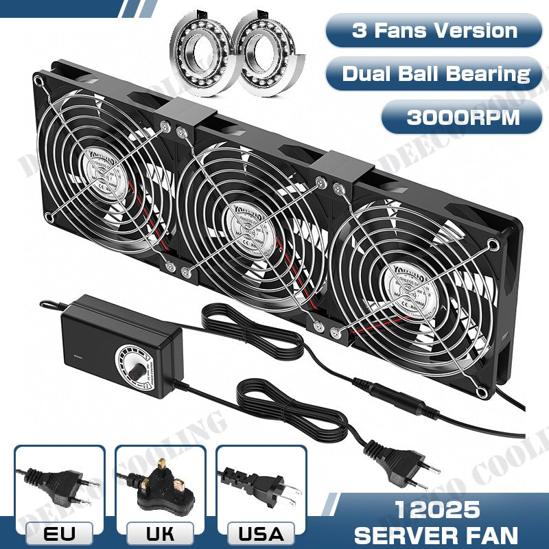 120mm 3000RPM Fan Cooling With Controller 12cm 12V 220V Btc Machine Chassis Workstation Cabinet Radiator Server Fan