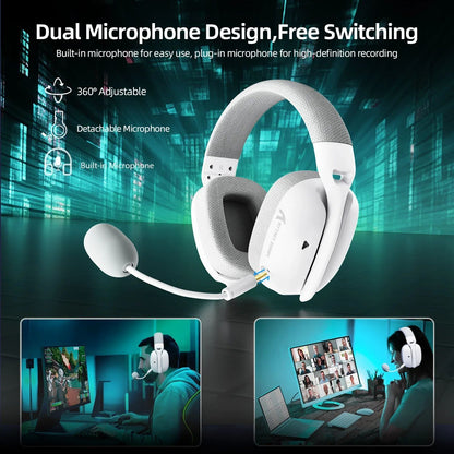 ATTACK SHARK L80PRO Low Latency Wireless Gaming Headset Tri-Mode Bluetooth Ultra-Light 40mm Drivers Headphone for PC PS5 Switch