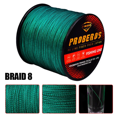 Linha PE Trançada Dyneema de 8 fios para Pesca em Rochas/Mar 0.1mm-1.0mm 6LB-300LB Linha Principal para Isca Multifilamento Livre de Emaranhados Fio PE Trançado