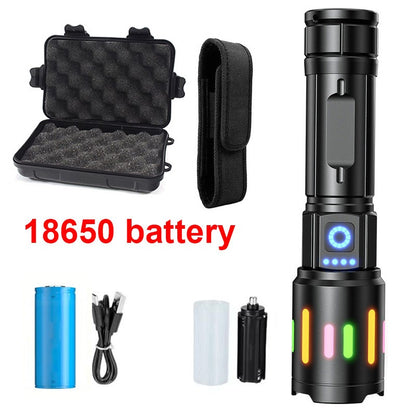 High Power Led Flashlights Long Shot Zoom Super Bright Flashlight Led USB Rechargeable Very Strong Torch Light For Camping