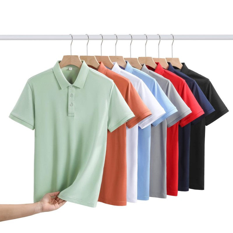 Solid color cotton breathable men's and women's polo shirts, T-shirts, printed logos, embroidered summer workwear, short sleeves
