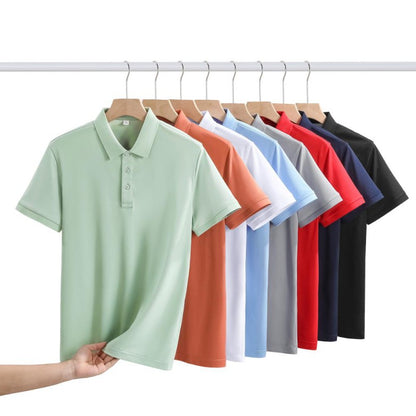 Solid color cotton breathable men's and women's polo shirts, T-shirts, printed logos, embroidered summer workwear, short sleeves