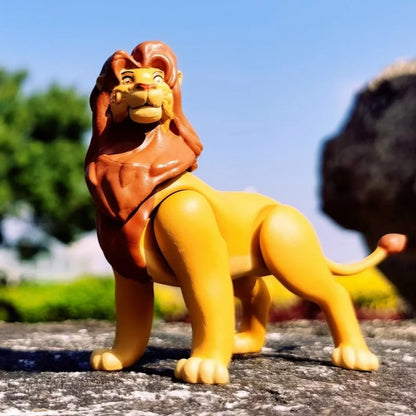 Em estoque Disney O Rei Leão Bonecos de Ação Brinquedos Simba Adulto Mufasa Scar Modelo de Brinquedo Animal Simulação Articulação Móvel de Presente