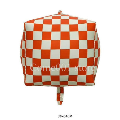 2PCS 4D Checkerboard Square Foil Balloons Birthday Party Accessories Fashion Photo Props Home Decoration