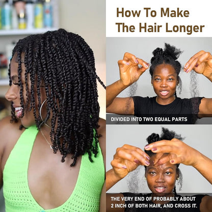 Cabelo Humano Afro Kinky Bulk QVR para Mini Twist, Tranças, Extensões de Dread Locs e Crochet, Cabelo Afro Kinky Cacheado Bulk para Dreadlocks 50g