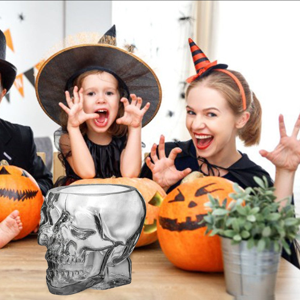 Caneca de Cerveja Rosto de Caveira 80/150/350 ML, Copos de Caveira, Copo para Coquetel, Copo de Vidro para Beber, Artigos de Vidro Engraçados para Entretenimento, Decoração de Halloween
