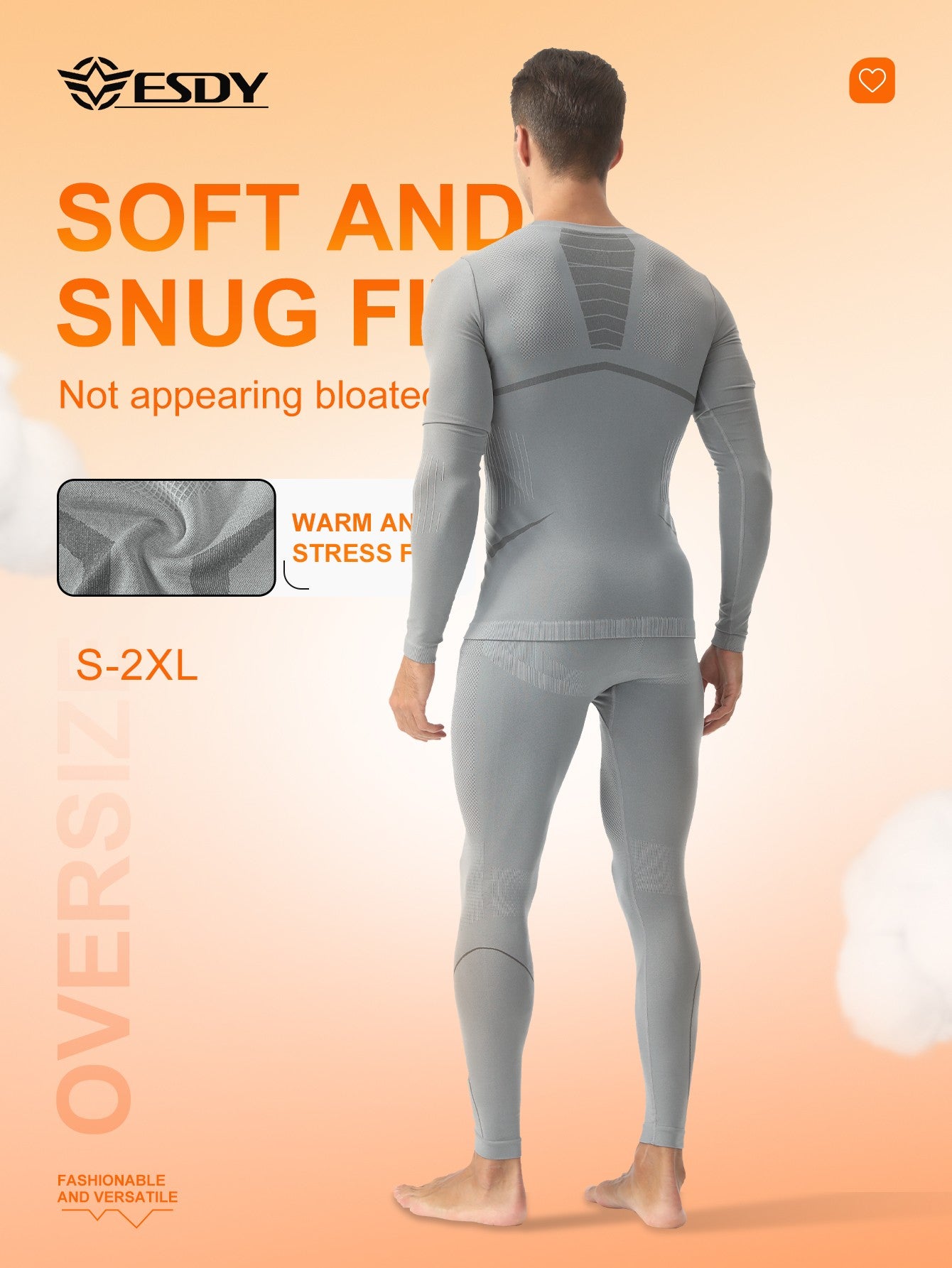 Esdy 1 Set Men's Winter Thermal Suit Outdoor Sports Thermal Underwear Tights Suit Winter Outdoor Hiking Coldproof Thermal Suit