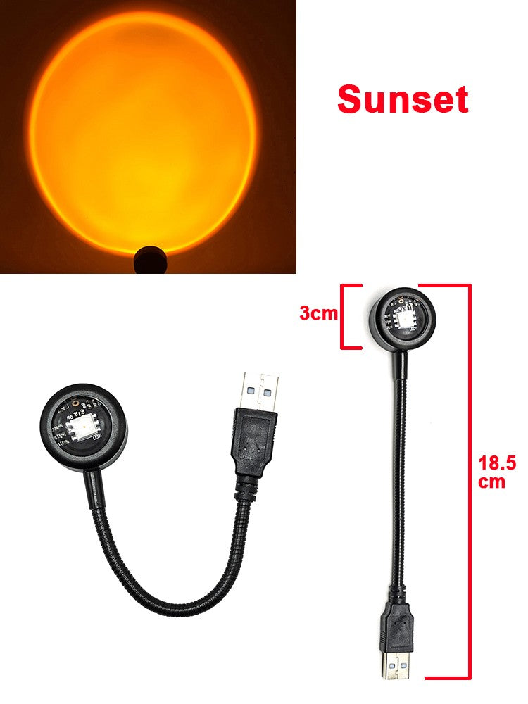 USB Sunset Lamp Sunset Projector Mood Light Living Room Bedroom Night Light Room Decor Bar Atmosphere Photography Background