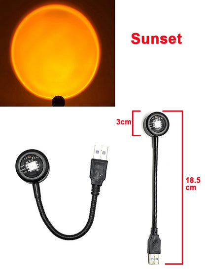 USB Sunset Lamp Sunset Projector Mood Light Living Room Bedroom Night Light Room Decor Bar Atmosphere Photography Background