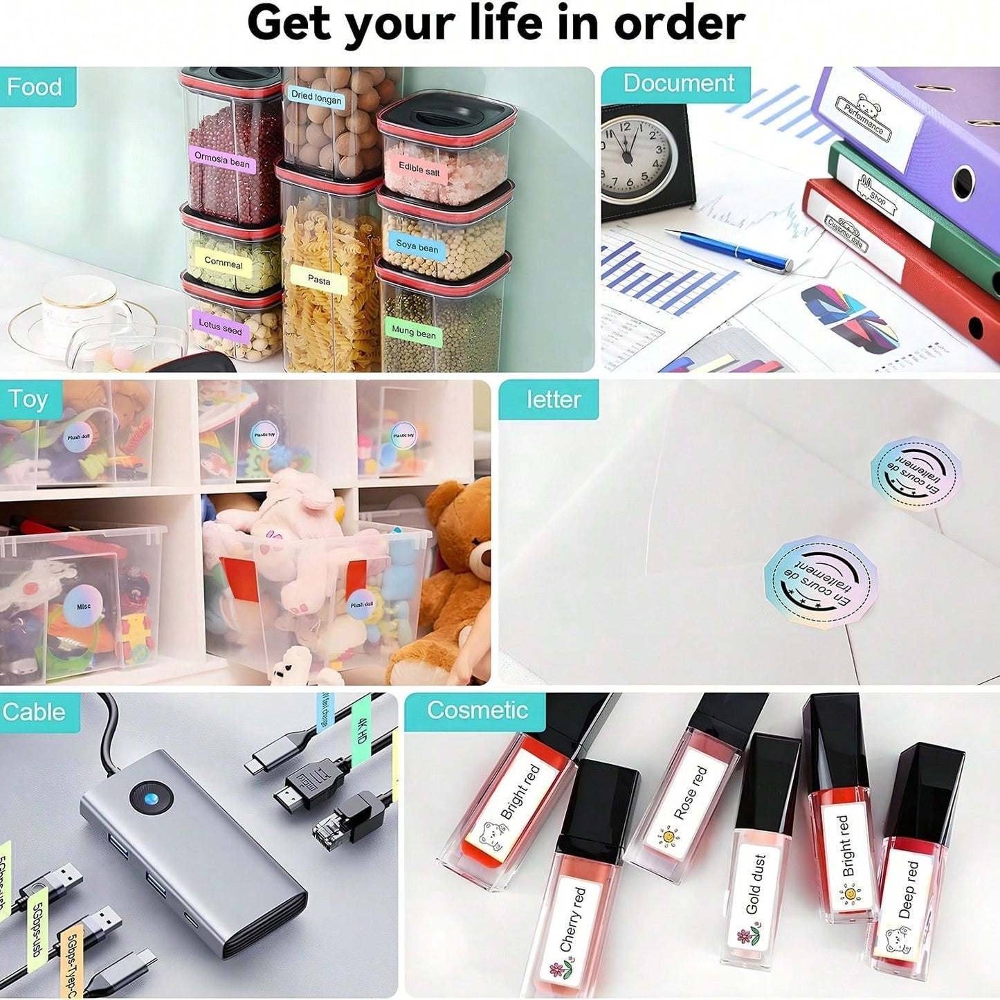 Makrlife P50 Thermal Label Printer Business Label Maker Custom Sticker Printing Machine For Home Use, DIY Stickers, Commercial