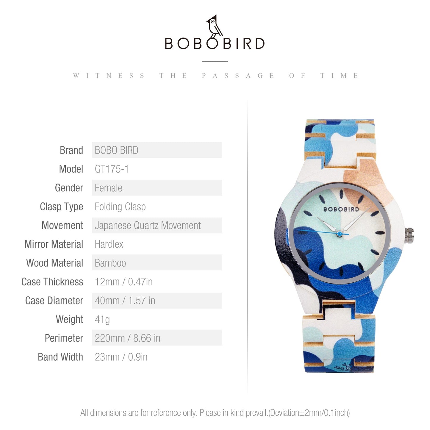 BOBOBIRD Women's Wooden Wristwatch Artistic Ladies Bamboo Quartz Watches Unique Illustration Eco-Friendly Timepieces for Women