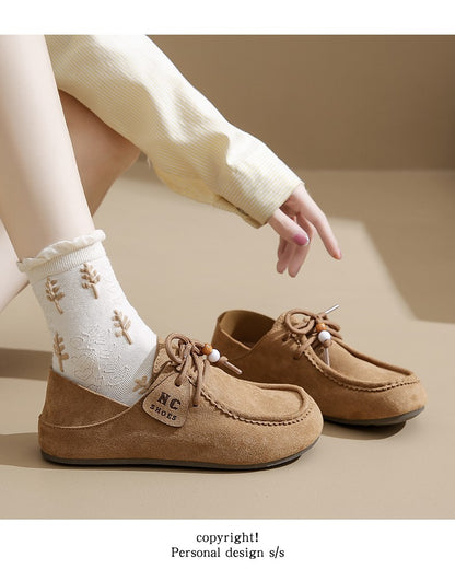 Fashion Brand Shoes Woman 2025 Autumn New Vintage Suede Loafers Pumps Women's Casual Flats Shoes British Style Flat Single Shoes