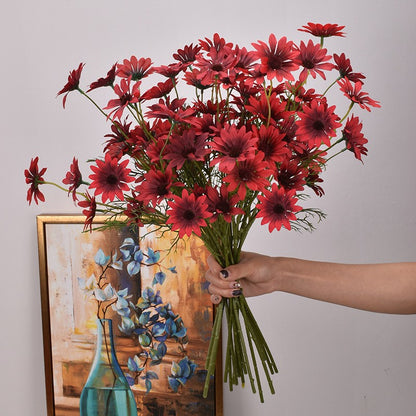 3/5/10Pcs Artificial White Daisy Flower Bouquet DIY Vase Home Garden Living Room Decoration Wedding Party Silk Fake Flowers