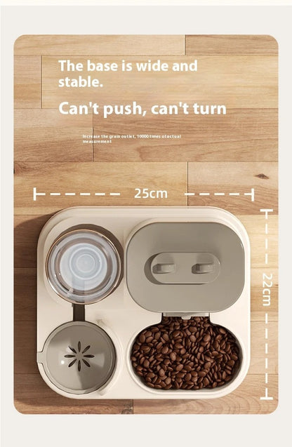 Conjunto Comedouro e Bebedouro Automático para Cães e Gatos: Design por Gravidade, À Prova de Vazamento, À Prova de Derrame, Antiderrapante, Fácil de Limpar, Tigela de Comida Embutida