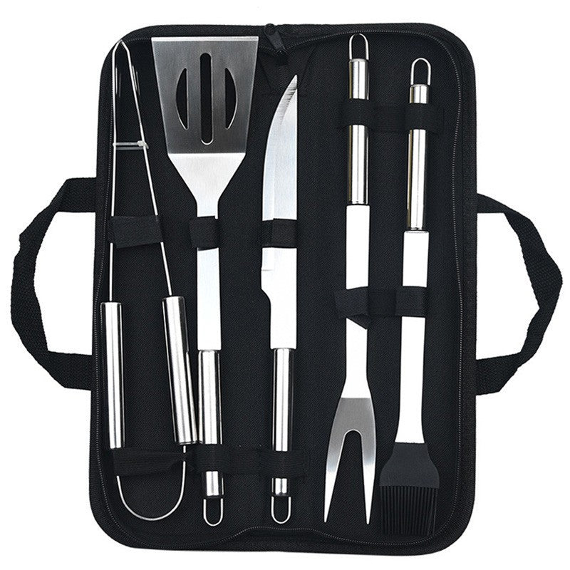9pcs Portable BBQ tool Kit Outdoor Grill barbecue set Barbecue Set Spatula Clip Skewer With Storage Cloth Bag Grilling Tools