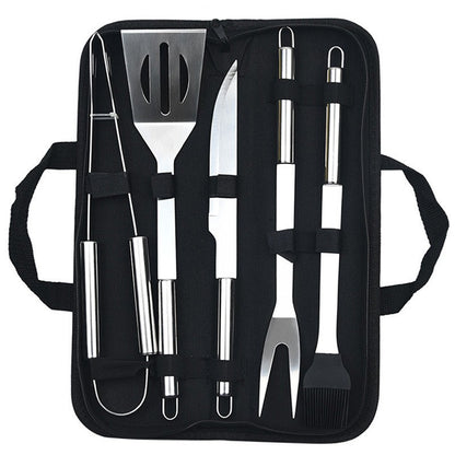 9pcs Portable BBQ tool Kit Outdoor Grill barbecue set Barbecue Set Spatula Clip Skewer With Storage Cloth Bag Grilling Tools