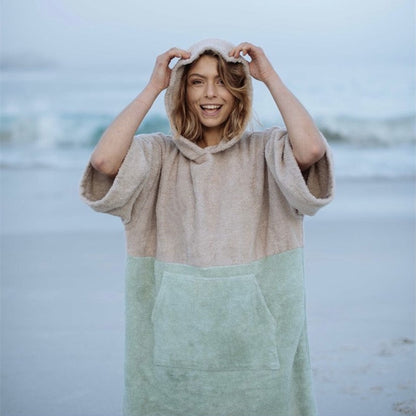 Quick dry Solid microfiber Changing Robe Surf Poncho Hooded Beach Towel Hooded Poncho Towel For Adults men and women