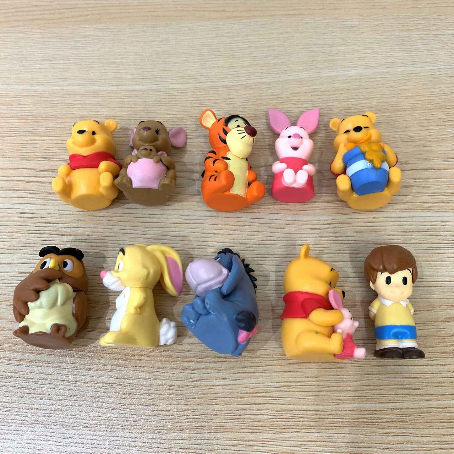 Conjunto de 10 Peças Disney Ursinho Pooh Leitão Tigrão Bisonho Coelho Coruja Anime Bonecos de Ação Coleção de Desenhos Animados Modelo de Boneca Para Crianças