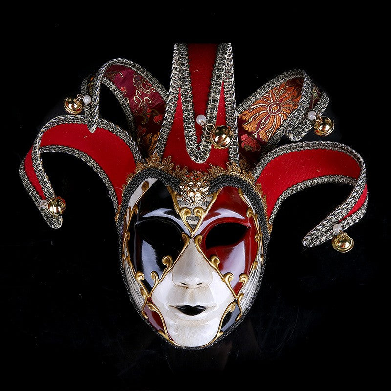 New Clown Mask Adult Masquerade Venice Retro Purple Masks Full Face Cosplay Scary Halloween Witch Mask Props Women Men