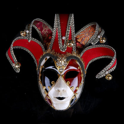 New Clown Mask Adult Masquerade Venice Retro Purple Masks Full Face Cosplay Scary Halloween Witch Mask Props Women Men