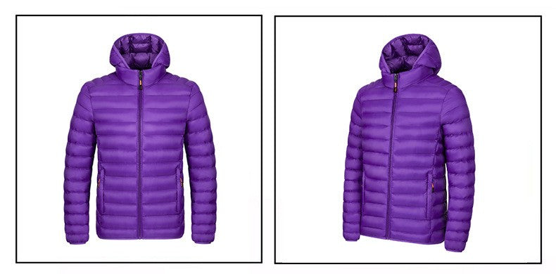 2025 New Men's Lightweight Cotton Jacket for Autumn and Winter - Multiple Colors, Stand-Up Collar & Hooded Design