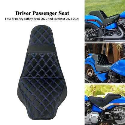 Banco do passageiro do motorista de duas pessoas da motocicleta Selim do piloto Banco dianteiro e traseiro para Harley Softail Fat Boy 2018-2025 Breakout FXBR 2023-25