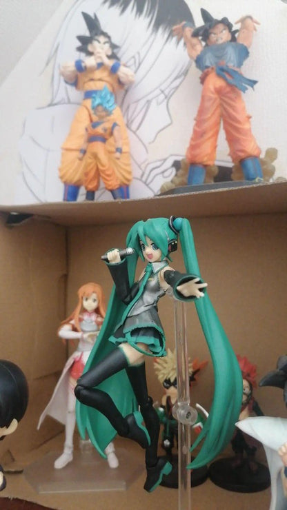 Anime FIGMA Hatsune Miku Action Figures Articulações Móveis Contêm os Adereços Decoração de Mesa Coleção de Brinquedos de PVC Modelo Presentes Infantis