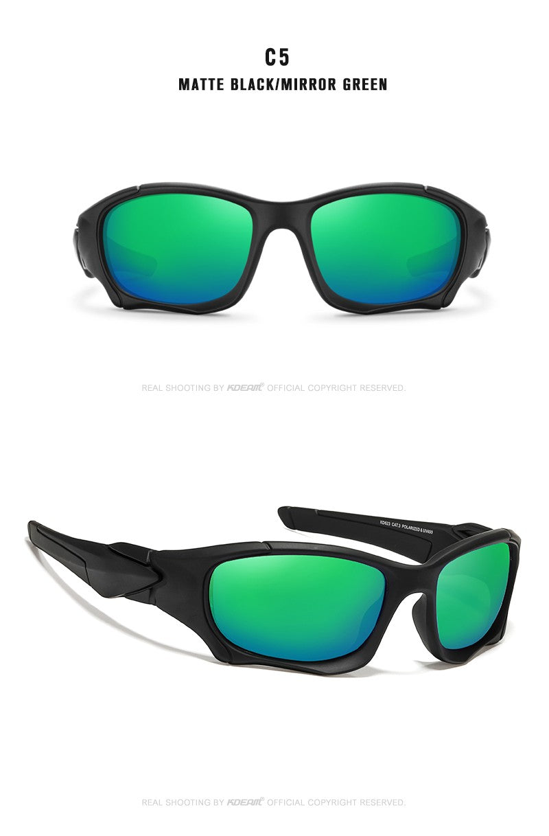 KDEAM Óculos de Sol Polarizados para Esportes ao Ar Livre Masculino Armação Curva Lente Resistente a Estresse Óculos de Sol Feminino KD0623