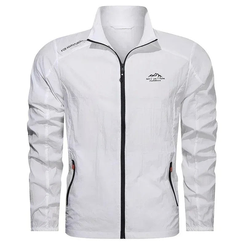 UPF100+ Men Summer Windbreaker Zip Pockets Uv Sun Protection Jackets Breathable Ultra-light Clothes Outdoor Skin Thin Coats Camp