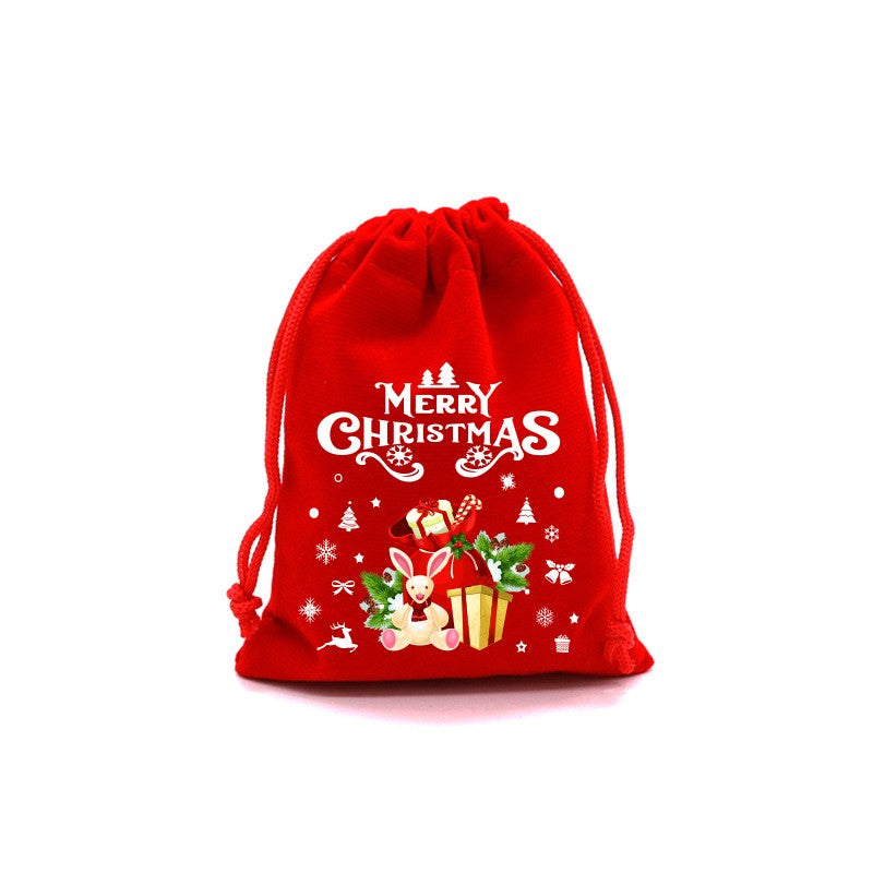 10pcs 15cm×20cm Christmas Red Bag Bundle Gift Bag Christmas Apple Bag Candy Biscuit Packaging Bag Wholesale