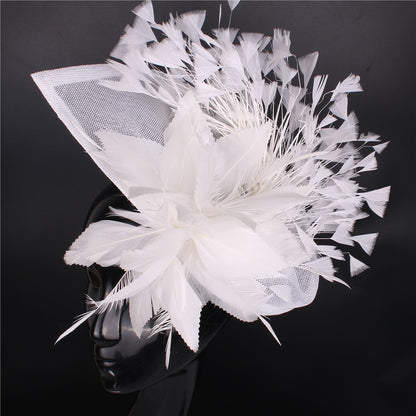 Fascinator de Cabelo com Clipe para Casamento - Pena Laranja Charmosa, Chapéu, Flor, Véu, Acessório de Cabelo de Noiva para Festas SYF678