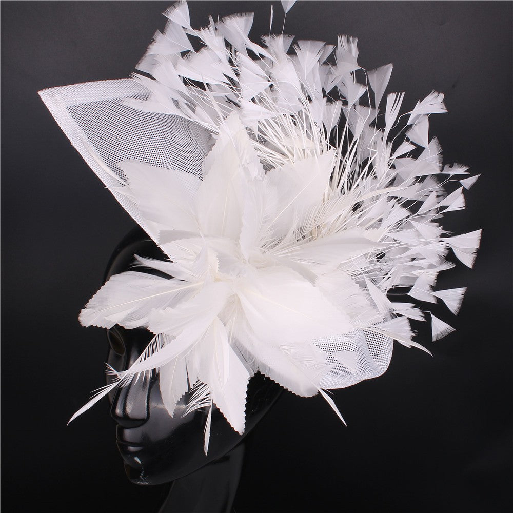 Fascinator de Cabelo com Clipe para Casamento - Pena Laranja Charmosa, Chapéu, Flor, Véu, Acessório de Cabelo de Noiva para Festas SYF678
