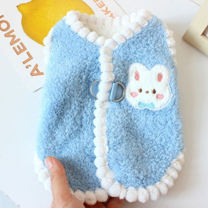 Roupas de cachorro de lã de outono Colete de cachorro com estampa de coelho Moda Moletom de cachorrinho Quente Colete de gato Pulôveres Moletons de estimação Fantasia de chihuahua