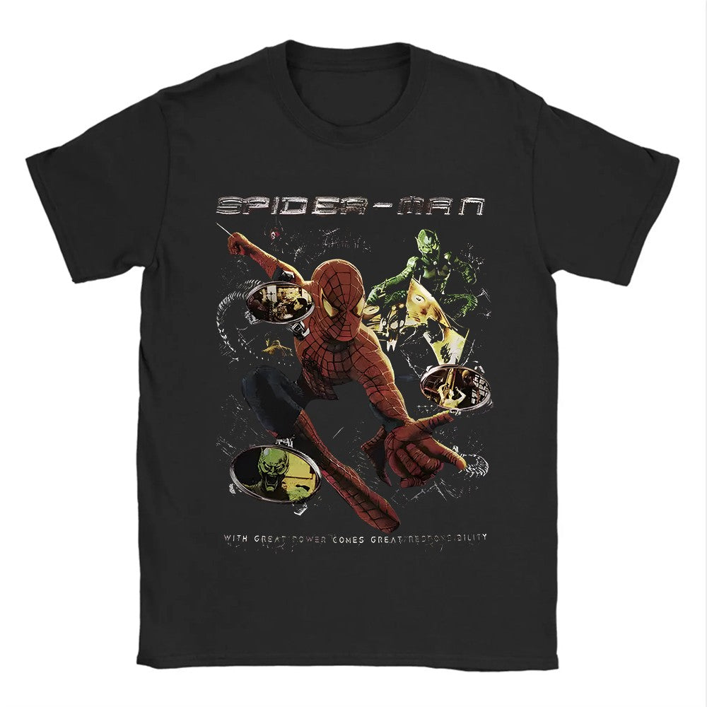 Vintage Spider-Man Comic Retro Comic Men Print T Shirts Merch Spiderman Loose Tees for Men Women Cotton Harajuku Y2k T-shirts