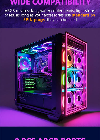 Nollie SignalRGB OpenRGB Universal 5V 3PIN ARGB Asynchronous Controller HUB For Computer PC Case Cooling Fans Light Strip