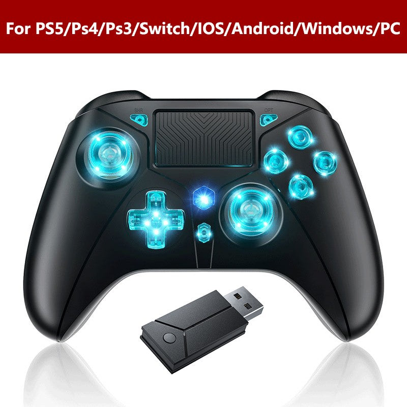Controller for PS5/PS4/PS3/Steam/PC RGB Wireless Control Joystick Hall Linear Trigger Gamepad Turbo Dual Vibration Game Remote