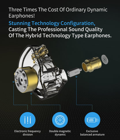 KZ ZSN Pro 1BA+1DD Hybrid technology HIFI Bass Earbuds Metal In Ear Earphones Bluetooth Headphone Sport Noise Cancelling Headset