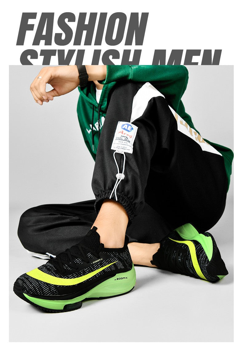 Tênis de Corrida Masculino Respirável Amortecimento de Corrida ao Ar Livre Tênis de Caminhada Tênis de Luxo para Casais Sapatos Antiderrapantes de Malha para Todo-Terreno