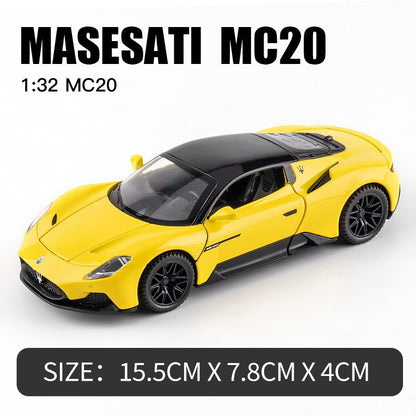 1:32 Maserati MC20 Coupé Liga Esporte Carro Fundido Miniatura Metal Carro Simulação Som e Luz Carro Brinquedo Para Meninos Velozes e Furiosos