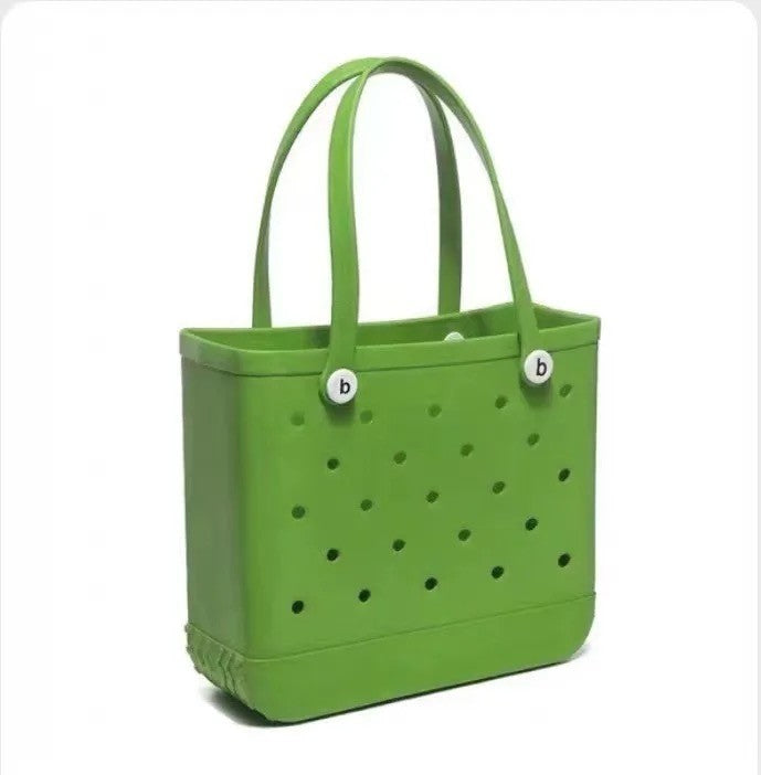 Fashion Large Beach Bags EVA Rubber Waterproof Storage Baskets Travel Shopping Handbag Women Shoulder Solid Color Jelly Bag