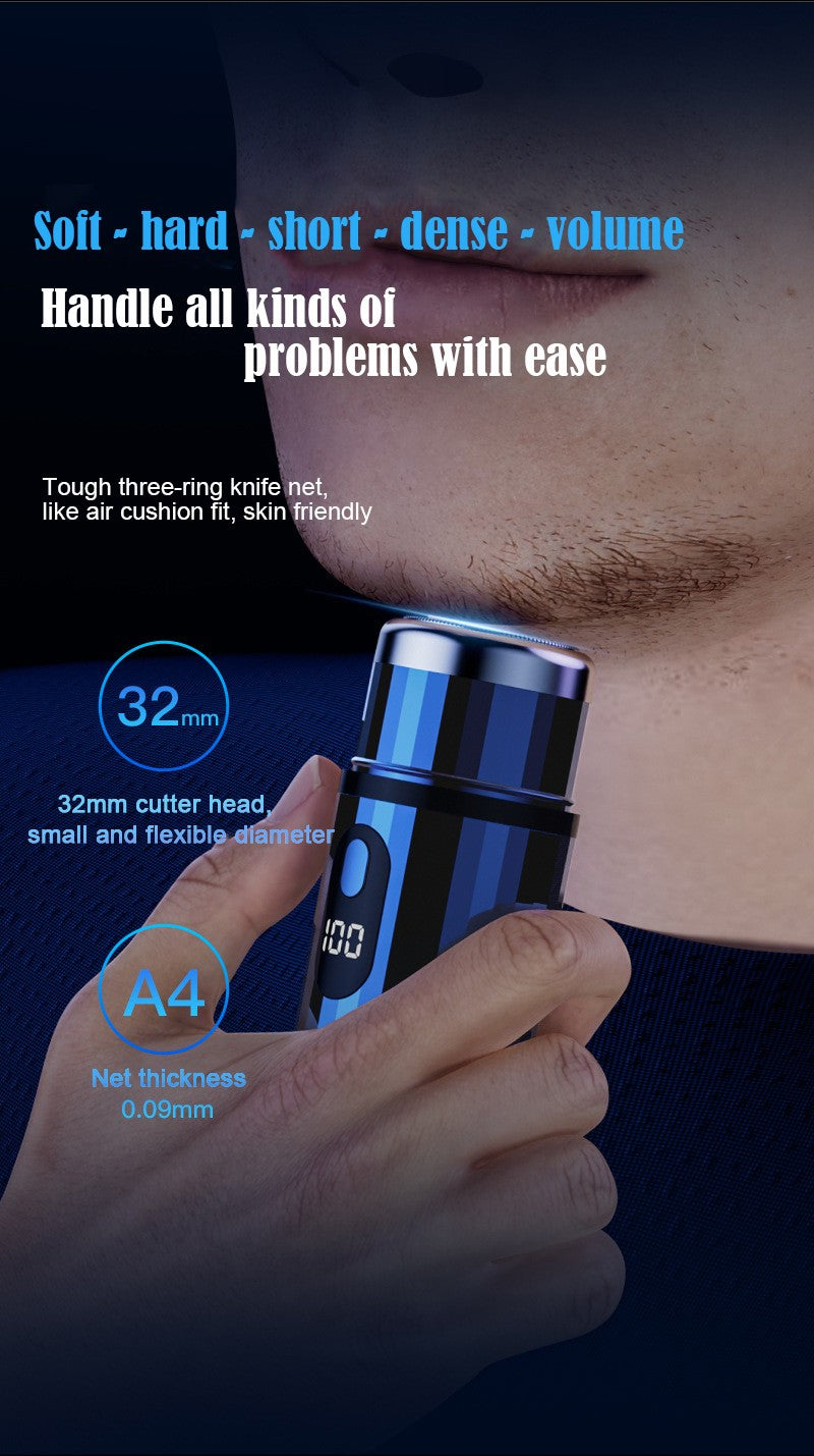 Mini Electric Shaver USB-C Rechargeable Shaver Waterproof Portable Shaver Powerful Travel Home Use Cordless Shaver