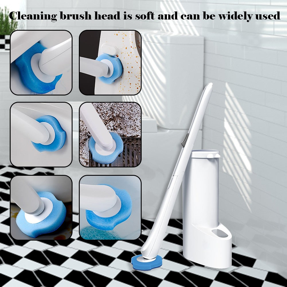 Wall-mounted Disposable Toilet Brush Cleaner with 8/16/24PCS Brush Head Bathroom Long Handle Cleaning Brush Toilet Accessories