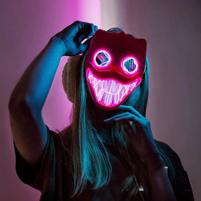 Luminous Mask Halloween Face Mask Poppy Playtime Atmosphere Prop Game Time Sausage Mouth Monster