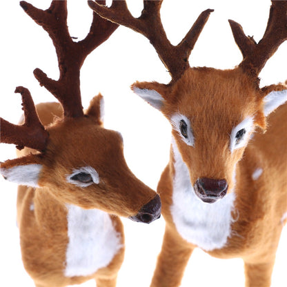 1pc 15cm/ 20cm/25cm New Cute Christmas Simulation Plush Plastic Reindeer Xmas Elk Plush Toy New Year Decorations
