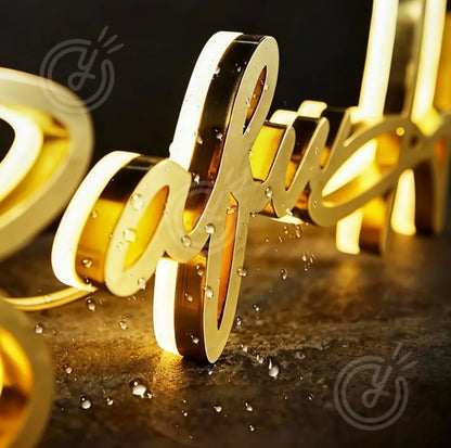House Name Sign Outdoor House Name Plaque Custom Metal Sign Illuminated Led Traditional House Name Sign Villa Martina Logo