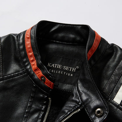 Mens Vintage Motorcycle Jacket 2023 Men Fashion New Biker Leather Jacket Male Embroidery Bomber Coat Winter Fleece Pu Overcoat