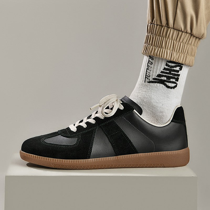 Leisure Walk Tenis Masculino Trainers Fashion Leather Men's Casual Shoes Lace Up  Simple Vulcanize Shoes Outdoor Male Sneakers