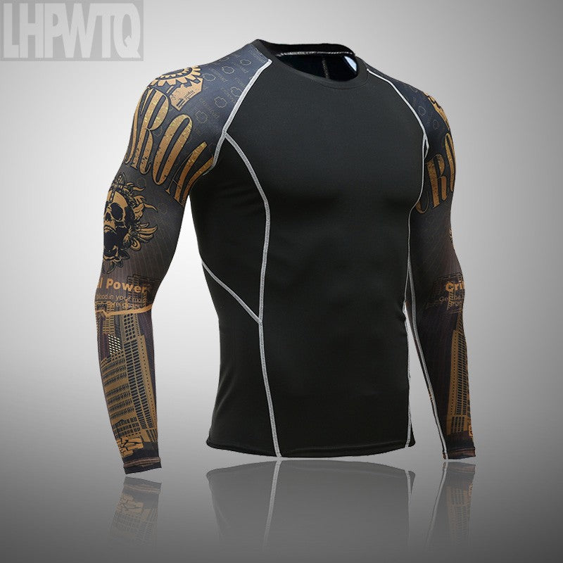 Men's Sports Suit MMA rashgard male Quick drying Sportswear Compression Clothing